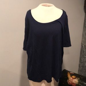Lane Bryant navy Supima cotton top short sleeve